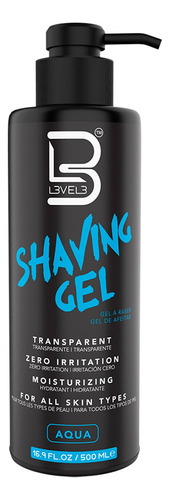 Level 3 Shaving Gel Afeitar Hidratante Barberia Aqua 500ml