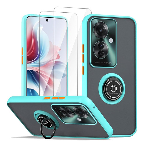 Funda Para Oppo Uso Rudo Con Anillo Metalico+2mica