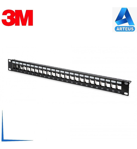 3m Vol-ppcb-1uf24k - Patch Panel 24 Puertos Cat6/6a - Metal