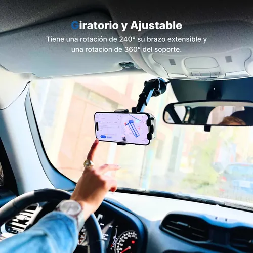 Soporte Celular P/ Auto Con Sopapa Brazo Extensible 360°