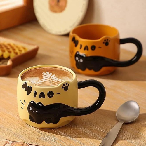 Taza Apilable Con Forma De Gato, Adorables Tazas De Café
