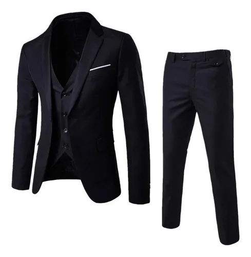Terno Masculino Sólido De Três Peças Terno Masculino