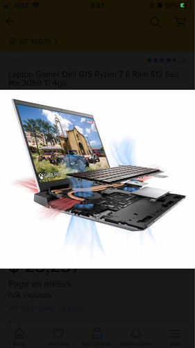 Laptop Dell G15 Gamer Full Hd 15.6 Pulgadas (1,920 X 1,080)