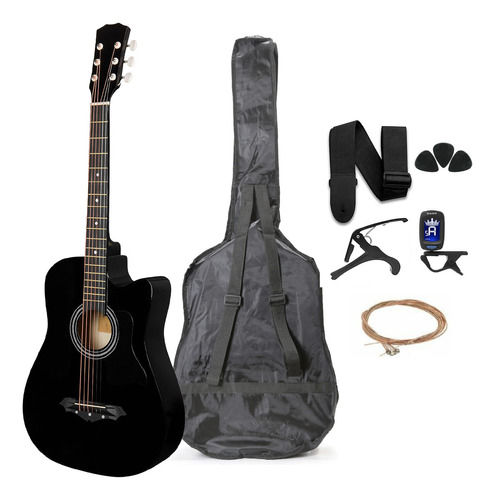 Guitarra Acústica Femmto AG002 para diestros Color Negro arce brillante