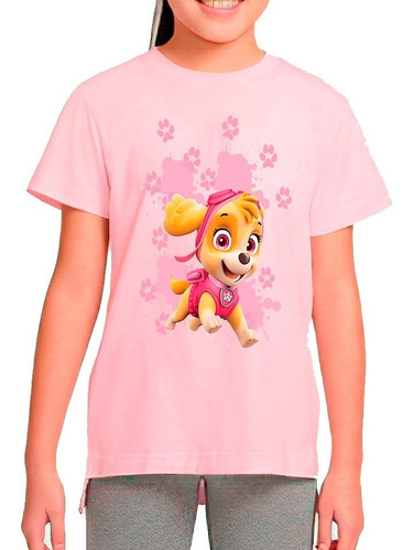 Polera Estampada 100%algodón Niña Skye Paw Patrol Exclusiva