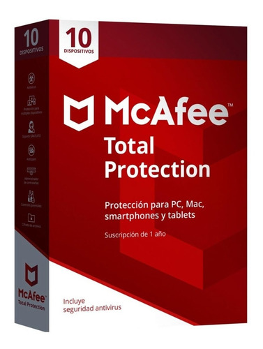 Antivirus Mcafee Total Protection 2019 10 Dispositivos 1 Año