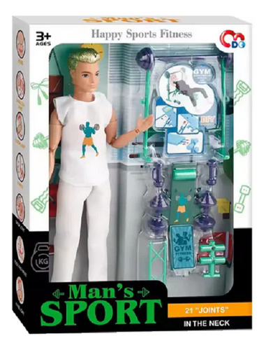 Muñeco Tipo Ken Muñeca Barbiee Deportista Juguete Articulado