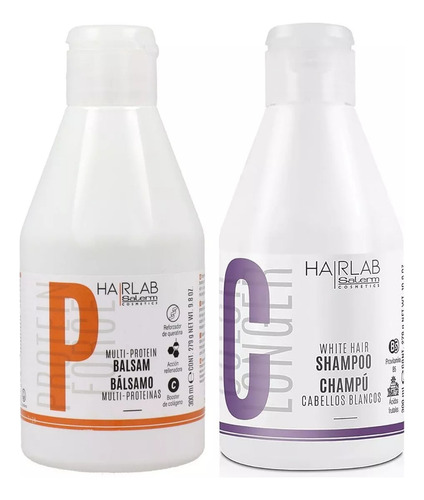 Shampoo Cabellos Blancos + Balsamo Proteinas 300ml Hair Lab