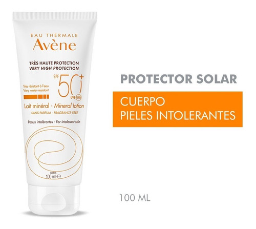 Avene Protector Solar Fps50 Leche Mineral Rostro Y Cuerpo Pieles Sensibles