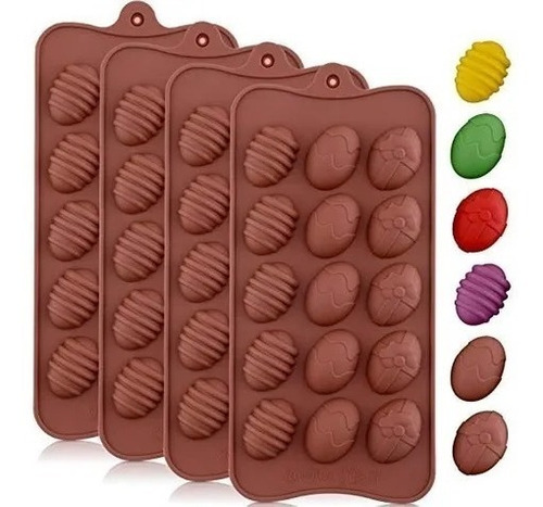 Imagen 1 de 3 de Molde Silicona Mini Huevos X15 Pascua Bombon Chocolate