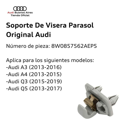 Imagen 2 de 7 de Soporte De Visera Parasol Audi A4 2013 Al 2015