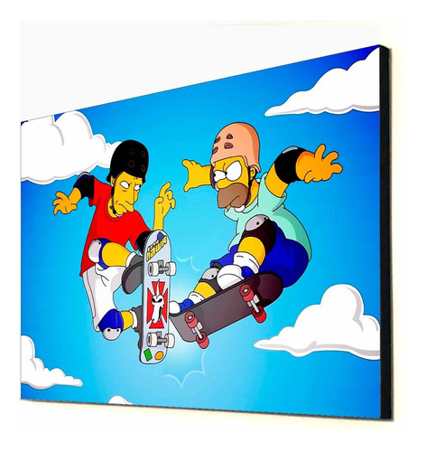 Los Simpson Homero Y Tony Hawk - Skate - Cuadro