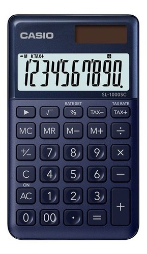 Calculadora Casio Sl-1000sc-ny Solar 10 Dig. Azul Acero