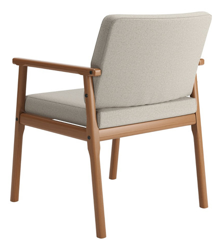Poltrona Premium Up Com Base De Madeira Linho Várias Cores