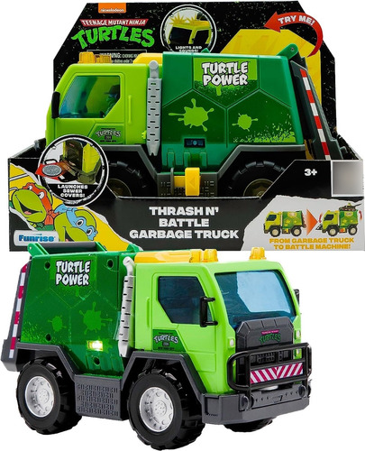 Tortugas Ninja Camion De Basura Con Figura Luz Sonido 71045 Color Verde Personaje Tortuga Ninja