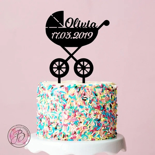 Cake Topper Adorno Torta - Carrito Bebe Baby Personalizado