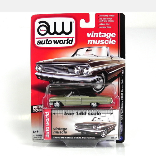 Ford Galaxie 500 Xl Convertible 1964 1/64 Auto World Verde