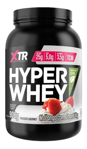 Suplemento em pó Xtr Labs  Premiun Hyper Whey aminoácidos/minerais/proteínas/vitaminas Hyper Whey sabor  morango com chantilly em pote de 900mL