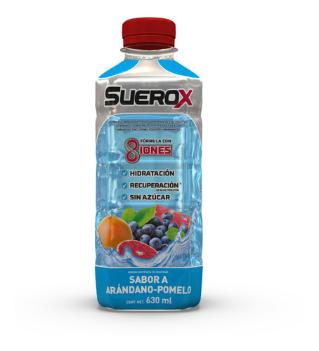 Pack Suerox 12 Bebidas Hidratantes Arandano Pomelo 630ml C/u