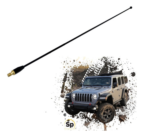 Antena Jeep Wrangler 07-2020 Inox Con Goma Chica