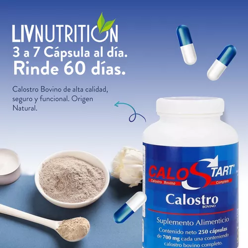 CALOSTRO BOVINO 100 % PURO 300 mg NUEVA VIDA 60 CAPS