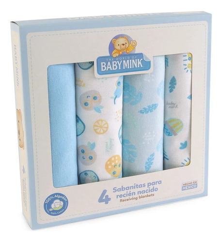 Sabanitas Baby Mink® Algodón Para Recién Nacido 4pz