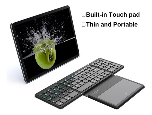 Ultra Slim Foldable Wireless Keyboard With Large Touchpad