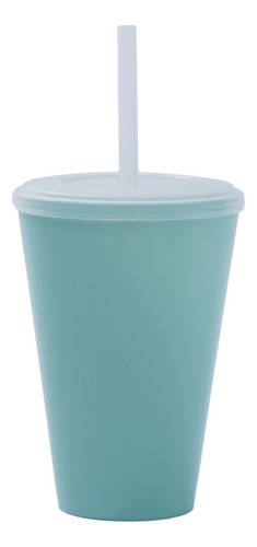 10 Vasos Conico Con Tapa Y Sorbete 420cc Color Verde Nordico