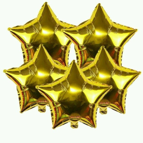 10 Balão Metalizado Estrela Dourado 45cm Festa - Promoção