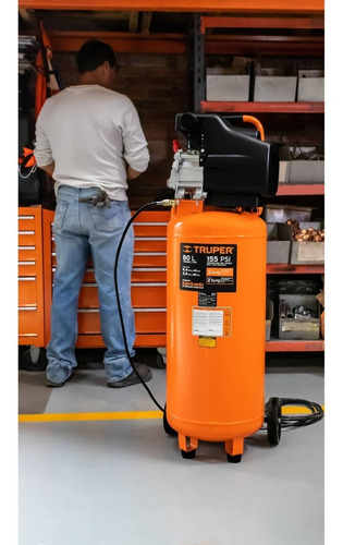 Compresor de aire eléctrico portátil Truper COMP-80LV monofásico 80L 3.5hp 127V 60Hz naranja