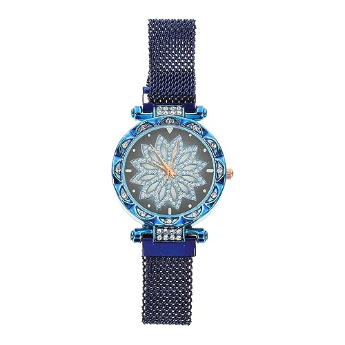 Reloj Pulsera Mujer Cuero Oro Moda  Mujer Chic Cristales