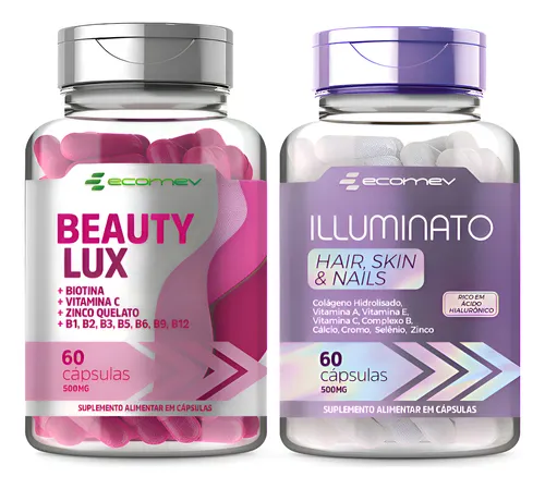 Kit mulher Biotina + Acido Hialuronico + Colageno Hidrolisado + C...