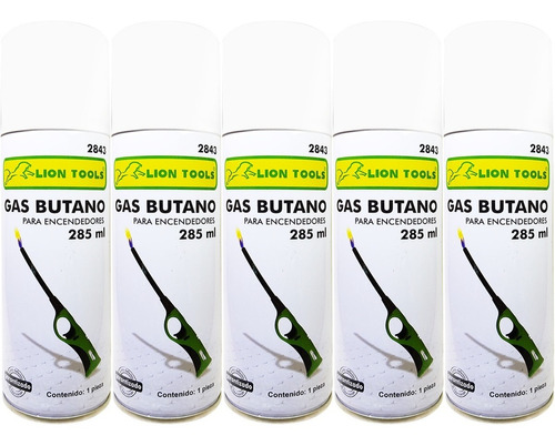 5 Pz Lata De Gas Butano Para Rellenar Encendedor Gas 285 Ml