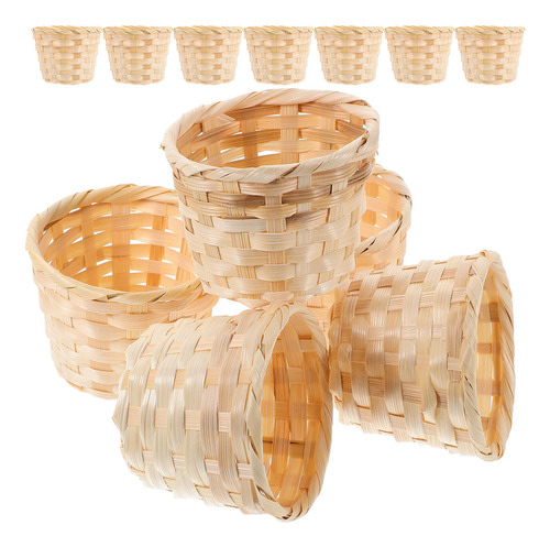 Cesta Pequeña De Madera Tejida Para El Hogar, 12 Unidades