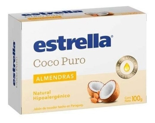 Jabon Tocador Estrella Coco Almendras 100 Grs