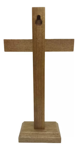 Cruz De Mesa E Parede 19cm Madeira Natural Maciça