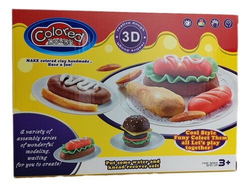 Masa Para Modelar Tipo Play-do Con Accesorios Comida