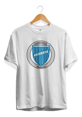 Remera Blanca Godoy Cruz Escudo En El Pecho 