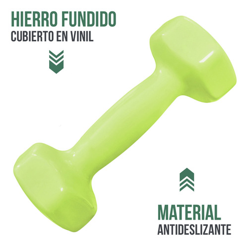 Set Mancuernas Vinílicas 3 Pares De 1,3, 5 Lb Con Rack Tayga Color Negro