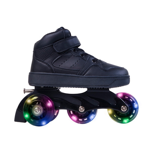 Zapatilla Negra Patin Desmontable Con Luces Girl Colloky