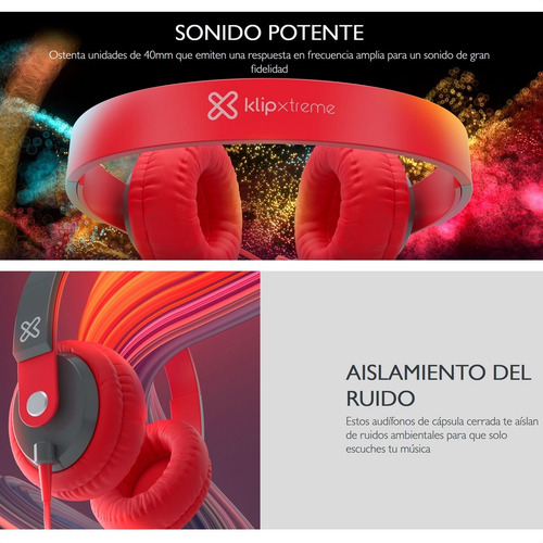 Imagen 3 de 10 de Audífonos Mic/control 3.5mm Klip Xtreme Obsession Khs-550bk