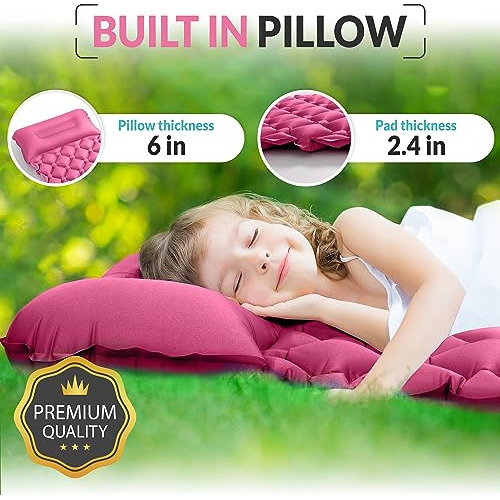Colchoneta Dormir De Niños Camping Y Pijamadas Almohad...