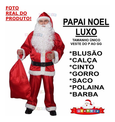 Roupa De Papai Noel Em Alta Qualidade - Foto Real Do Produto