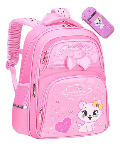 Mochila Para Niña Primaria Preescolar F Cuero Pu Impermeable