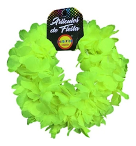 Pack 6 Cintillo Elasticado Flor Fluor Amarillo