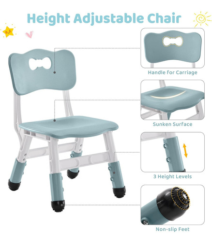Mesa Y 2 Sillas Para Niños 4 En 1 Con Almacenamiento