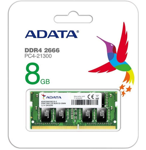 Memoria Sodimm Adata 8gb Ddr4 2666mhz Para Notebook