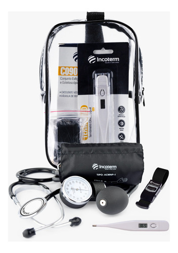 Kit Acadêmico Esfigmomanometro + Estetoscópio Simples