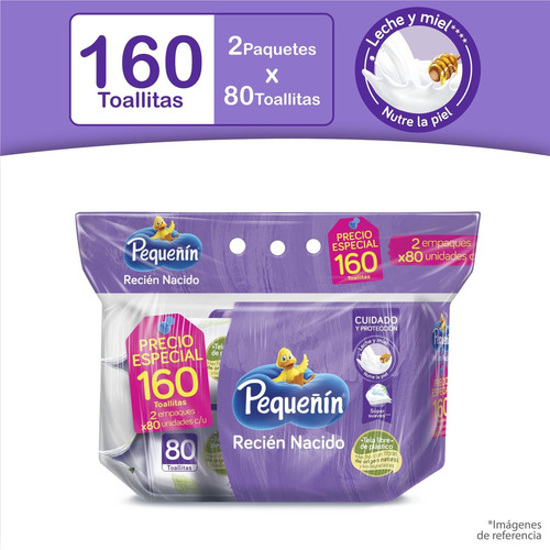 Imagen 1 de 9 de Toallitas Húmedas Pequeñín Recién Nacido X 160 Unds