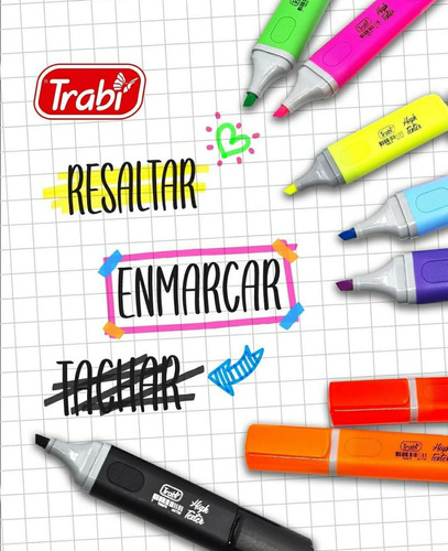 Imagen 3 de 9 de Valija Resaltadores Trabi 16 Colores Pastel + Neon + Tachadr